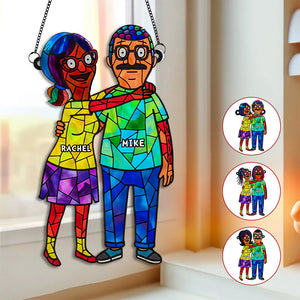 Funny Couple Suncatcher - Personalized Gifts For Couple 02ohmg290725 - Ornament - GoDuckee