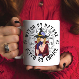 Witch By Nature Bitch By Choice-Personalized Coffee Mug- Gift For Halloween- Witch Coffee Mug - Coffee Mug - GoDuckee