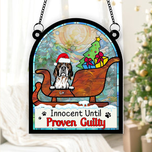 Personalized Gifts For Dog Lover Suncatcher Ornament 042hutn190724 Naughty Dog Christmas - Ornament - GoDuckee