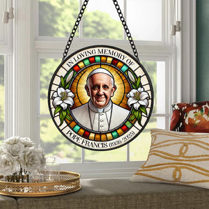 In Loving Memory of Pope Francis - Stained Glass Tribute 02HULU230425 - Ornament - GoDuckee