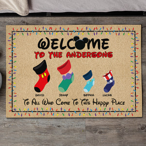 Personalized Gifts For Family Socks Doormat 021natn180724 Christmas Stocking - Doormat - GoDuckee