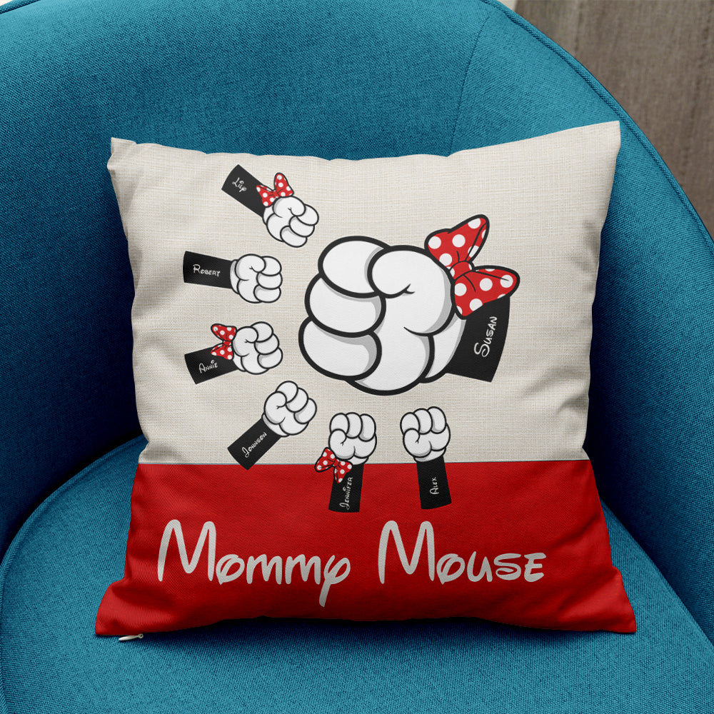 Mommy Mouse, Gift For Mom, Personalized Pillow, Mouse Hand Pillow 01HUHN100423 - Pillow - GoDuckee
