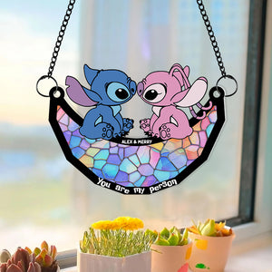 Personalized Gifts For Couple Suncatcher Window Hanging Ornament 01KAMH290524 - Ornaments - GoDuckee