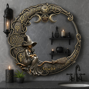 Witch Custom Shaped Mirror - Personalized Gifts For Witch Lover 03QHMG280725 - Mirror - GoDuckee