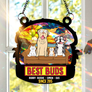 Best Buds Suncatcher Ornament – Personalized Christmas Gift For Pet Lovers 02OHLU250725 - Ornament - GoDuckee
