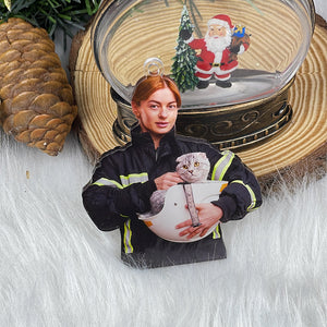 Custom Photo Gifts for Firefighter Ornament 53acvp140924 - Ornament - GoDuckee