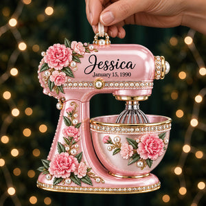 Birth Month Flower Baking Mixer Ornament - Personalized Christmas Gifts For Baking Lovers 02qhdt120926 - Ornament - GoDuckee