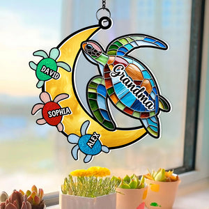 Personalized Gifts For Turtle Grandma Suncatcher Ornament 02NADT140824 - Ornament - GoDuckee