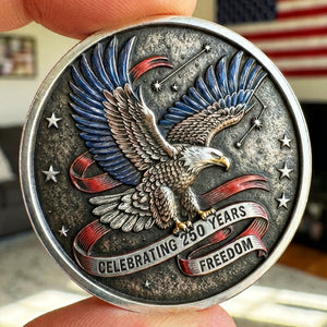 America 250th Anniversary Printed Metal Coin - Personalized Gifts For Patriots 04toqn260226 - Coin - GoDuckee