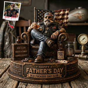 Old Biker Dad Acrylic Plaque Custom Photo Gifts For Dad 02TOTA240426 - Shaped Plaques - GoDuckee