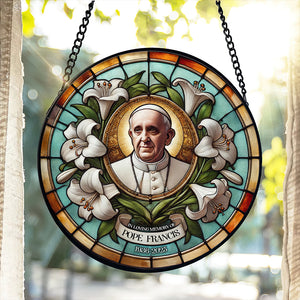 Honoring Pope Francis – Stained Glass Tribute 03HULU230425 - Ornament - GoDuckee