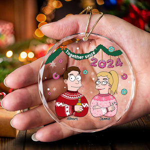 Personalized Gifts For Couple Christmas Crystal Ornament 03TOLU301024HG - Ornament - GoDuckee