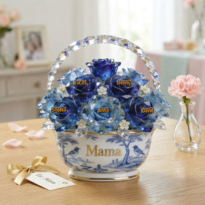 Toile De Jouy Flower Basket Mom Acrylic Plaque - Personalized Gifts For Mother's Day 05PGTN310326 - Shaped Plaques - GoDuckee