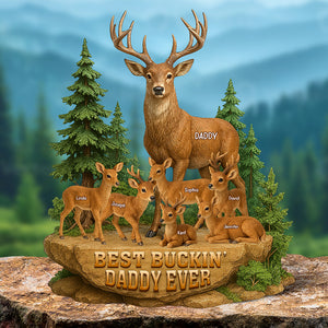 Deer Dad Acrylic Plaque - Personalized Gifts For Dad 03naqn150425 - Shaped Plaques - GoDuckee