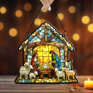 Christmas Gifts Nativity Scene Suncatcher Ornament 01KALU181124 - Ornament - GoDuckee