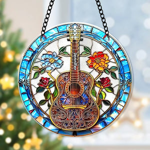 Personalized Gifts For Christmas Suncatcher Ornament 67ACQN240824 Guitarist - Ornament - GoDuckee