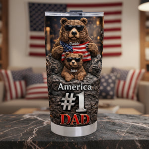 #1 Cool Bear Dad Tumbler - Personalized Gifts For Father's Day 04tota280226 - Tumbler Cup - GoDuckee