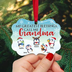 My Greatest Blessings Call Me Grandma -Personalized Medallion Acrylic Ornament-03pgqn170823 - Ornament - GoDuckee