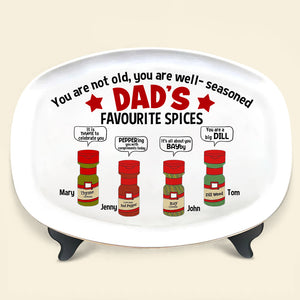 Dad's Favourite Spices Personalized Resin Plate, Gift For Dad - Resin Plate - GoDuckee
