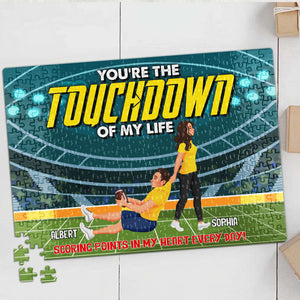 Personalized Gift For Couples Love Football Jigsaw Puzzle 05XQLU121224PA - Jigsaw Puzzles - GoDuckee