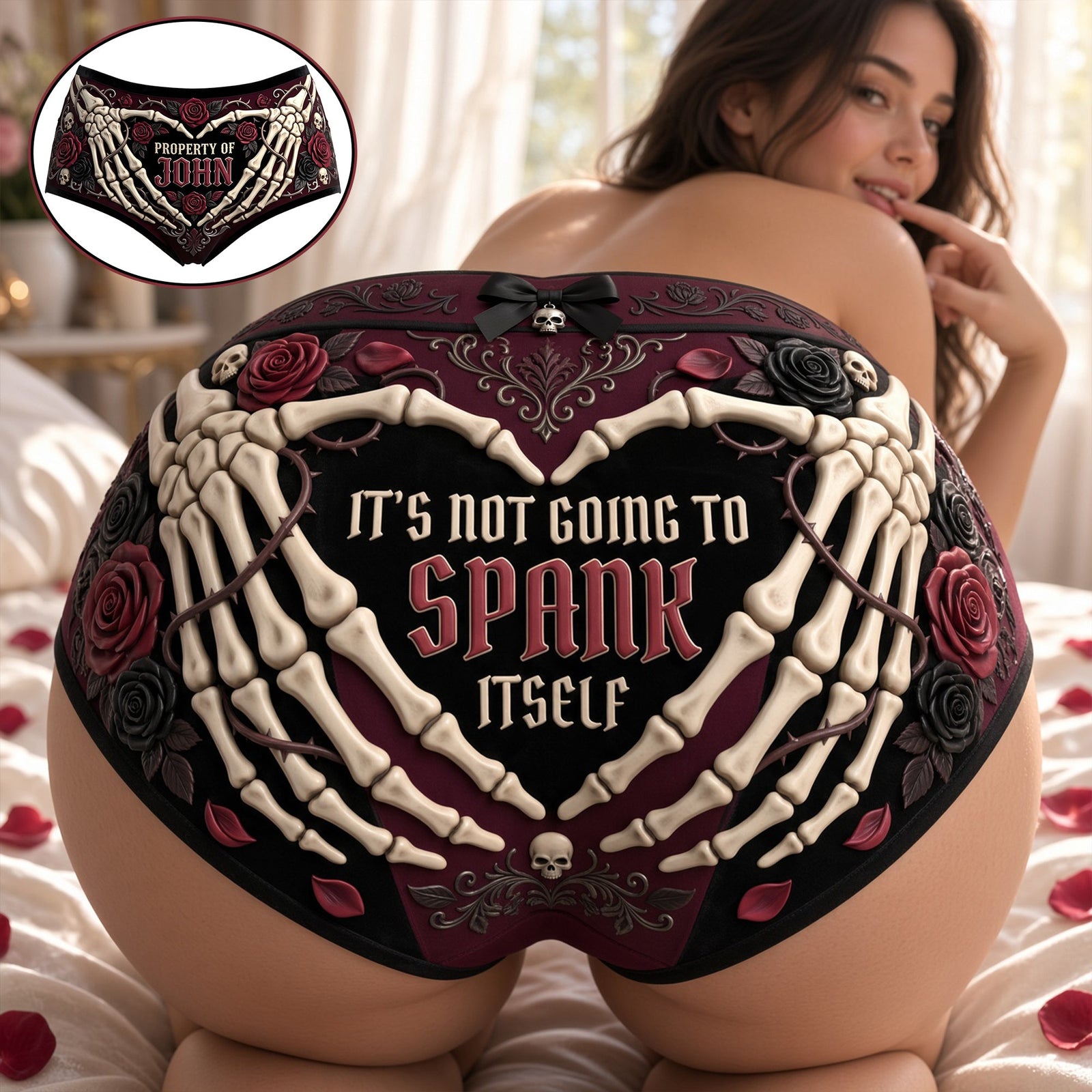 Dark Romance Skeleton Women's Briefs - Personalized Gifts For Couple 07nalu180926 - Boxer Briefs - GoDuckee