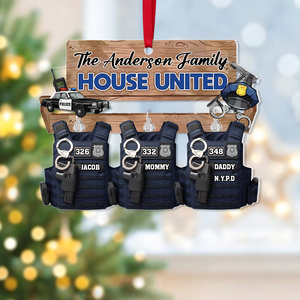 Personalized Gift For Police Family Christmas Ornament 02HUPU181024 - Ornament - GoDuckee