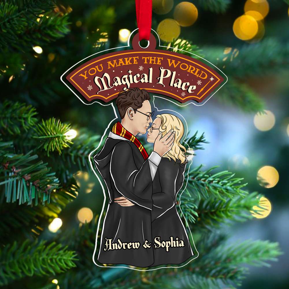 You Make The World Magical Place 01HUDT211123TM Personalized Ornament, Gifts For Couple - Ornament - GoDuckee