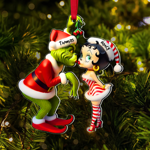 Personalized Gifts For Couple Christmas Ornament Kiss Under The Mistletoe 05xqpu061124 - Ornament - GoDuckee