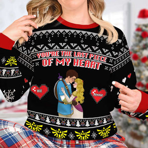 Personalized Gifts For Couples, You're The Last Piece Of My Heart Ugly Sweater 02TOLU091124HG - Ugly Christmas Sweater - GoDuckee