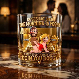 Cheeky Couple Round Glass - Personalized Gifts For Couple 03NAQN020626