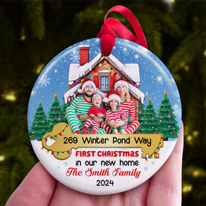 Custom Photo Gift for Family, First Christmas In New Home Ornament 02TODT111024 - Ornament - GoDuckee