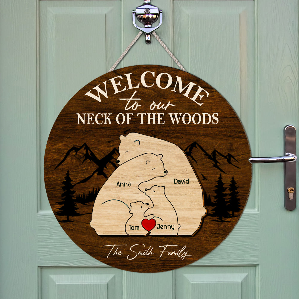 Personalized Gifts For Family Wood Sign Welcome To Our Neck Of The Woods - Wood Signs - GoDuckee
