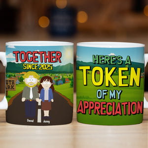 Cartoon Couple Mug - Personalized Gifts For Couple 04totn310525hg - Coffee Mug - GoDuckee