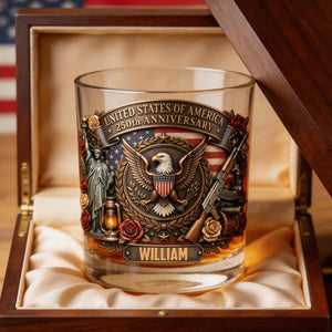250th Anniversary USA 11oz Round Glass - Personalized Gifts For Patriots 03tymg200326 - Glass - GoDuckee