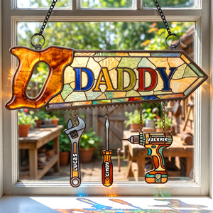 Daddy's Tool Kid Suncatcher Ornament - Personalized Gifts For Dad 03padh250426 - Ornament - GoDuckee