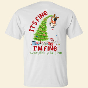 Cat It's Fine I'm Fine Everything Is Fine Personalized Shirts, Naughty Cat Shirt, Gifts For Cat Moms, Cat Dads - Shirts - GoDuckee