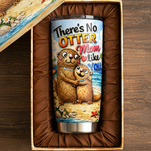 Otter Mom And Babies Tumbler - Personalized Gifts For Mom 03TYTA040326 - Tumbler Cup - GoDuckee