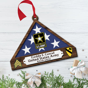 Personalized Memorial Ornament For Veteran, Folded Flag 01qhqn151024 - Ornament - GoDuckee