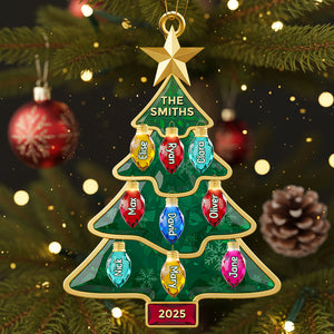 Family Light-Up Christmas Tree Ornament Personalized Gifts For Family 01NADT161025 - Ornament - GoDuckee