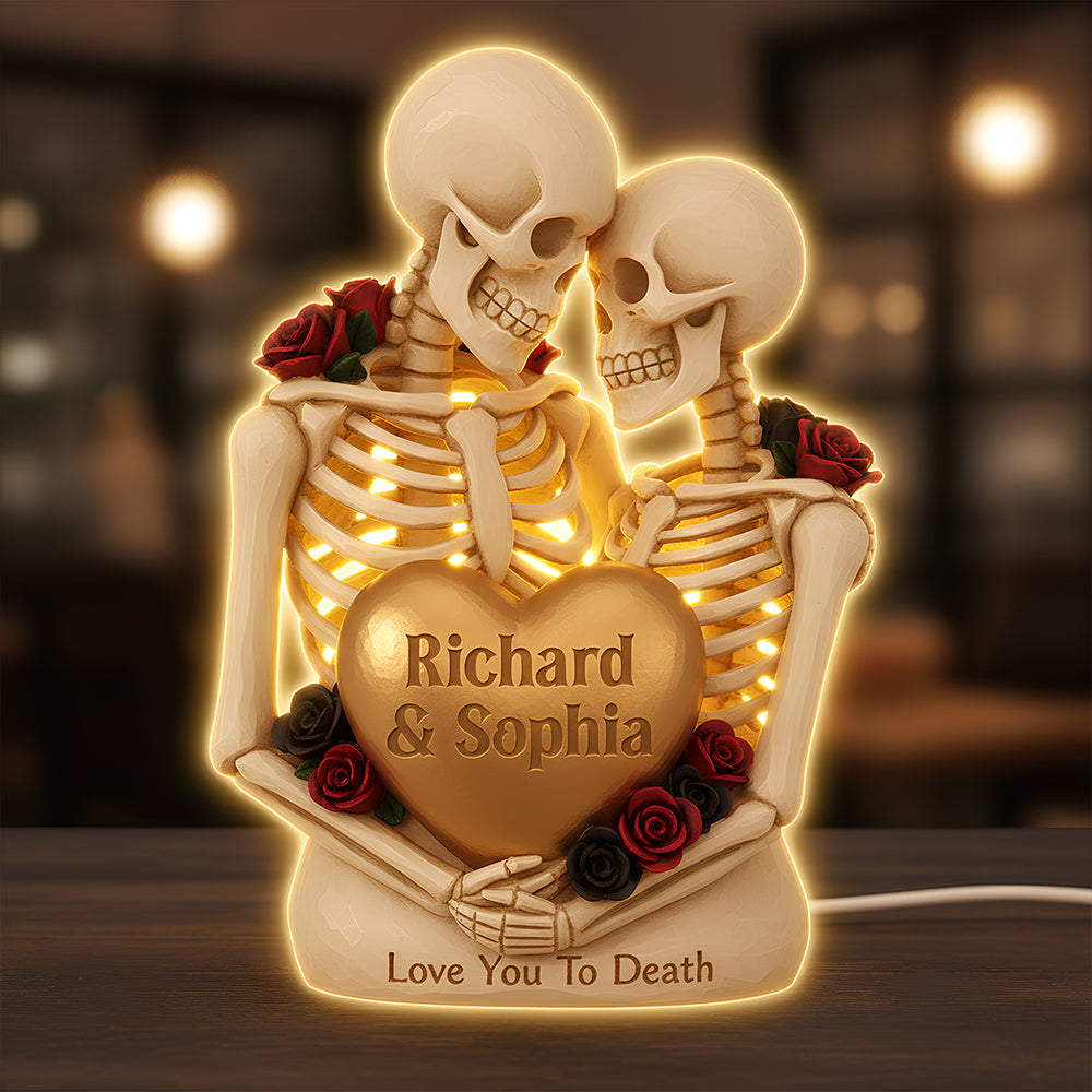 Skeleton Couple Light Box - Personalized Gift For Couples 02NADT031225 - Light Box - GoDuckee