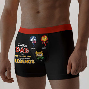 Personalized Gifts For Dad Men's Boxers Thanks Dad For Not Pulling Out 04HUMH240124HA - Boxers & Briefs - GoDuckee
