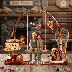 Fishing Couple Acrylic Plaque - Personalized Gifts For Couples 01ohta220126 - Shaped Plaques - GoDuckee