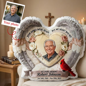 Custom Photo Heaven In Heart Shaped Pillow, Personalized Keepsake To Remember Loved One 02qhmg191225 - Pillow - GoDuckee