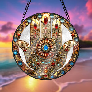 Hamsa Hand Stained Glass 05acxx200824/12acqn240824 Decor Gifts - Ornament - GoDuckee