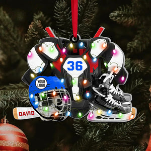 Personalized Gifts For Ice Hockey Lovers Ornament 02HUQN211024 - Ornament - GoDuckee