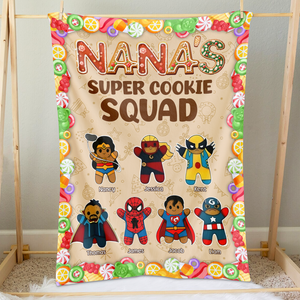 Personalized Christmas Gifts For Grandma Blanket, Super Cookie Squad 02kapu111024 - Blanket - GoDuckee