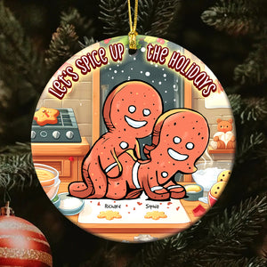 Personalized Gift for Couple, Naughty Gingerbread Ceramic Ornament 03toqn011024 - Ornament - GoDuckee