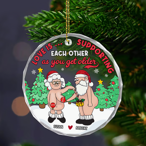 Personalized Gifts For Couple Christmas Ornament 11acpu270924 Supporting Each Other - Ornament - GoDuckee