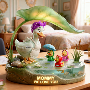 Mother Duck And Little Ducks Acrylic Light Box - Personalized Gifts For Mom 03patn280226 - Light Box - GoDuckee
