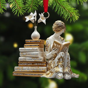 Book Girl Acrylic Ornament - Personalized Gifts For Book Lovers 01tgta101125 - Ornament - GoDuckee